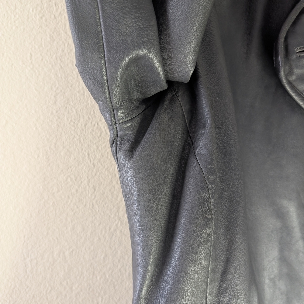 Tahari Black Leather Jacket for Women - Picture 15 of 16
